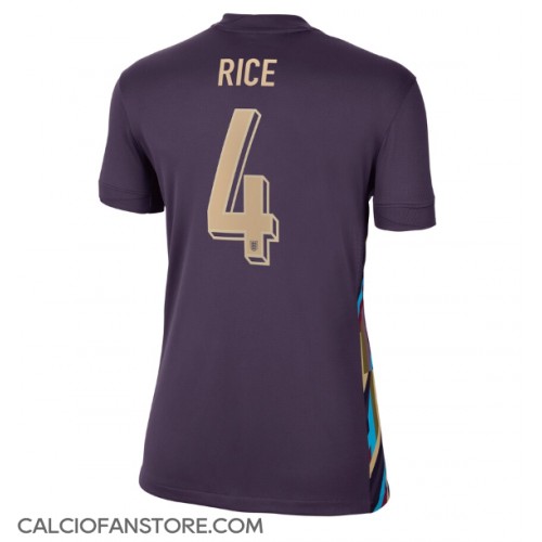 Maglia Calcio Inghilterra Declan Rice #4 Seconda Divisa Donna Europei 2024 Manica Corta